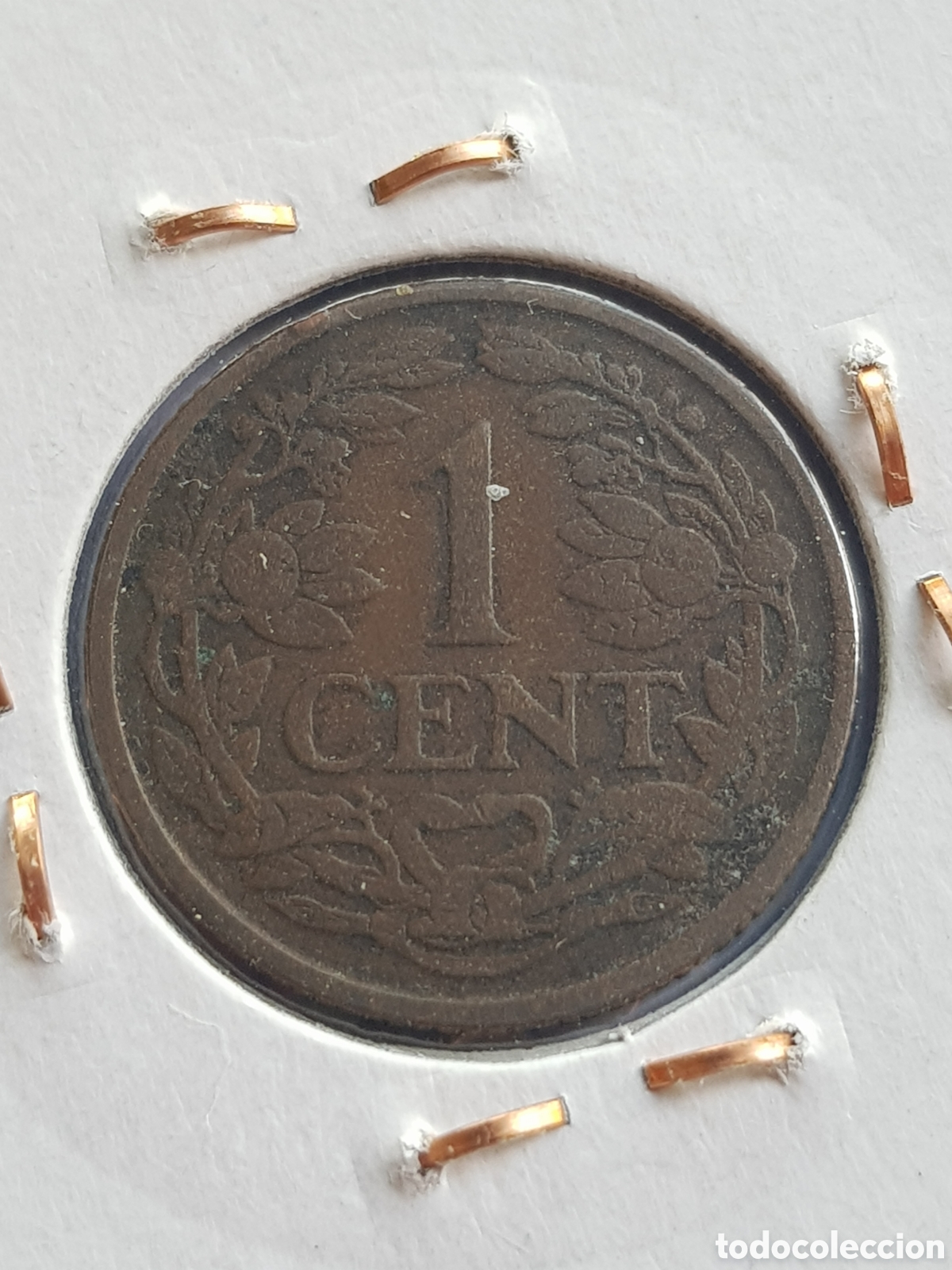 Monedas antiguas de Europa: 1 c&eacute;ntimo de Gulden 1917 Holanda Cent - Foto 3