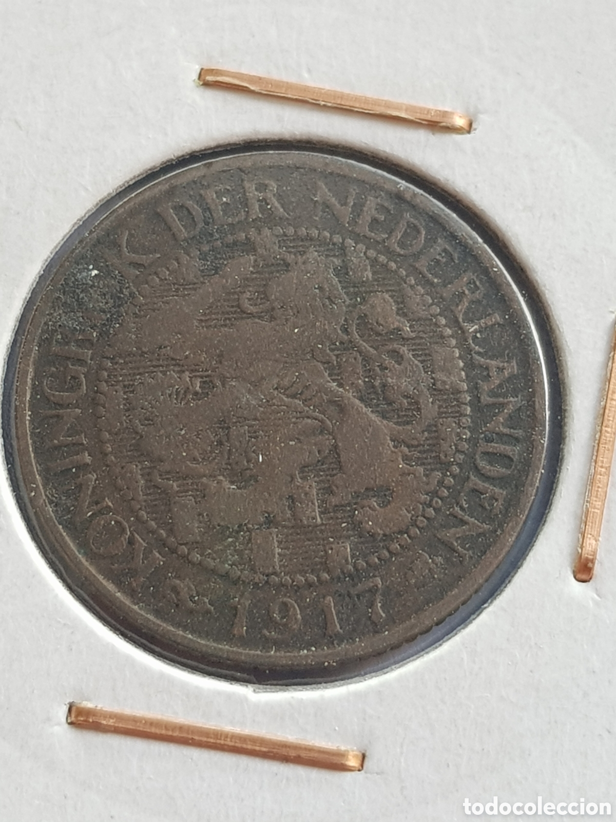 Monedas antiguas de Europa: 1 c&eacute;ntimo de Gulden 1917 Holanda Cent - Foto 1