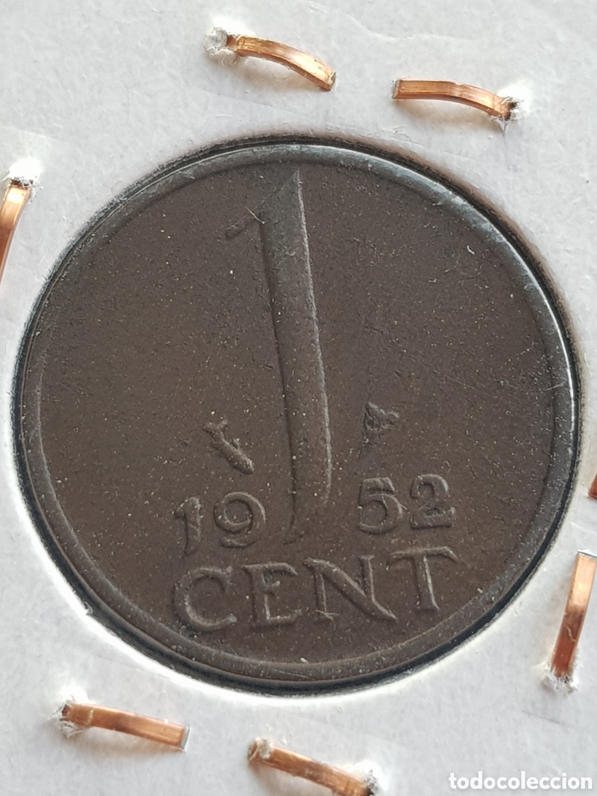 Monedas antiguas de Europa: 1 c&eacute;ntimo de Gulden 1952 Holanda Cent - Foto 1