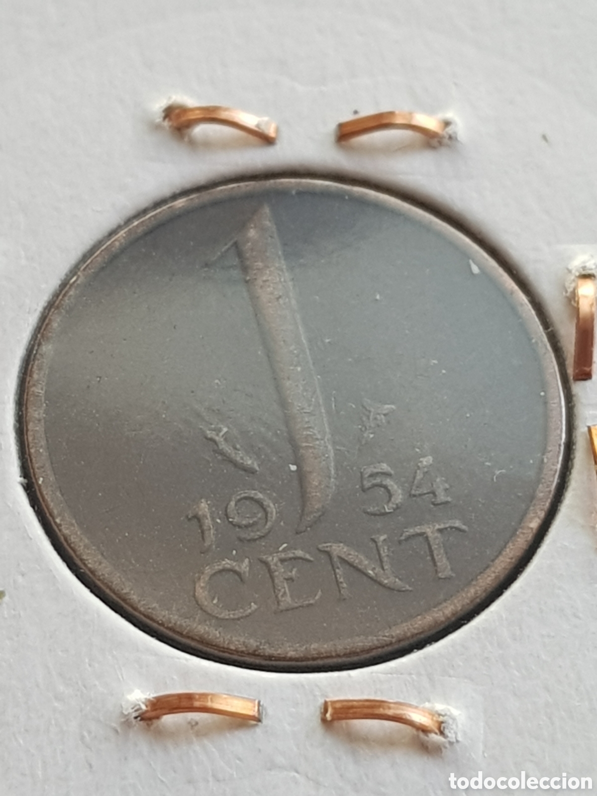 Monedas antiguas de Europa: 1 c&eacute;ntimo de Gulden 1954 Holanda Cent - Foto 2