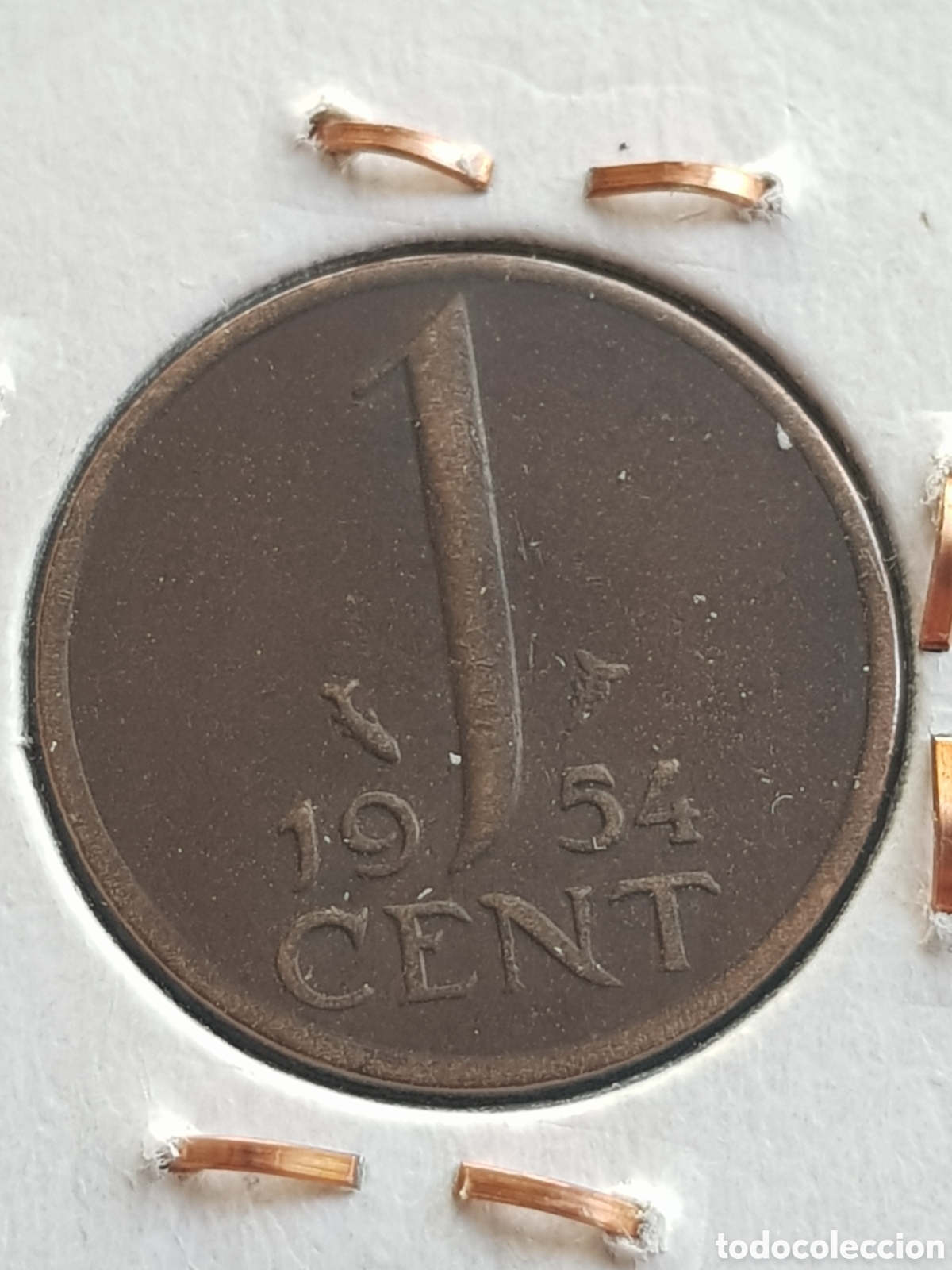 Monedas antiguas de Europa: 1 c&eacute;ntimo de Gulden 1954 Holanda Cent - Foto 1