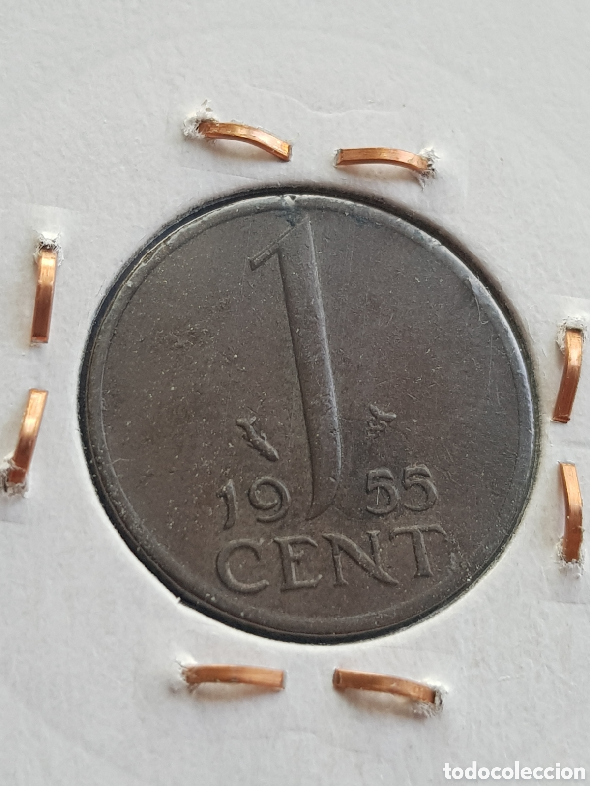 Monedas antiguas de Europa: 1 c&eacute;ntimo de Gulden 1955 Holanda Cent - Foto 2