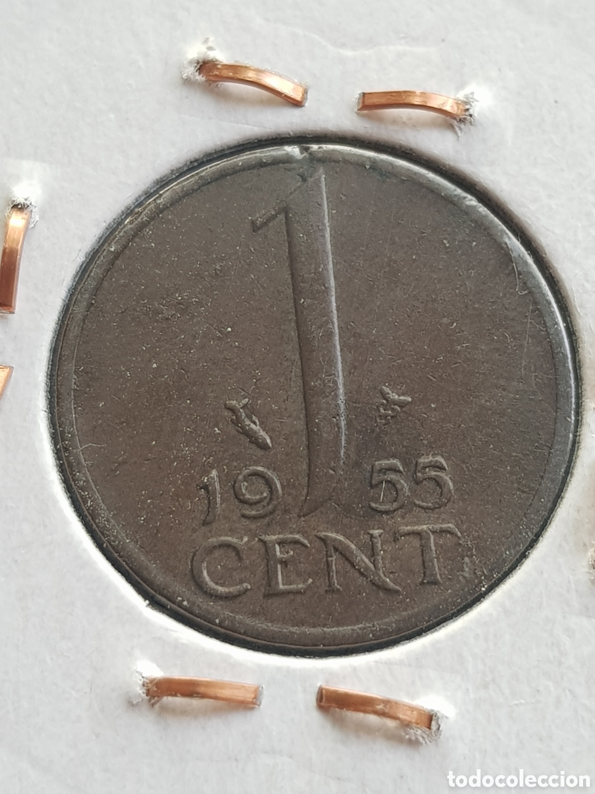 Monedas antiguas de Europa: 1 c&eacute;ntimo de Gulden 1955 Holanda Cent - Foto 1