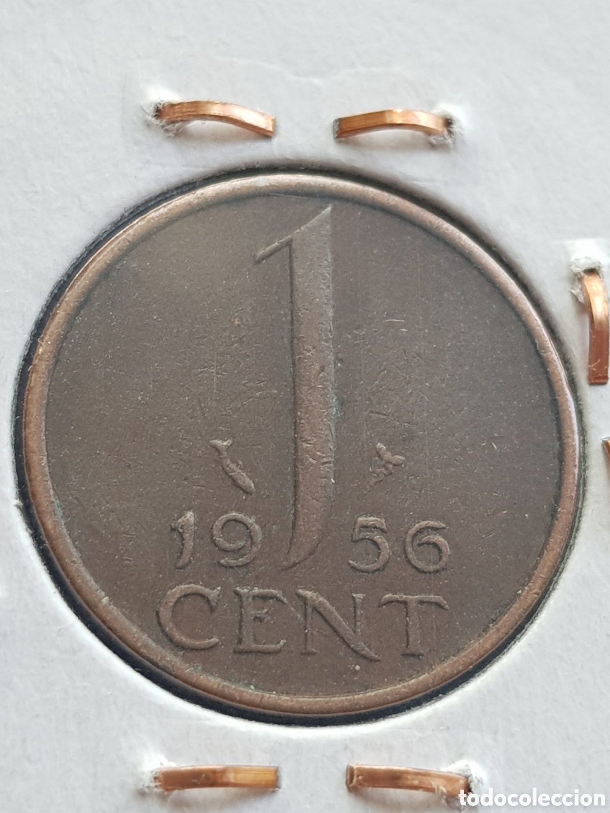 Monedas antiguas de Europa: 1 c&eacute;ntimo de Gulden 1956 Holanda Cent - Foto 2