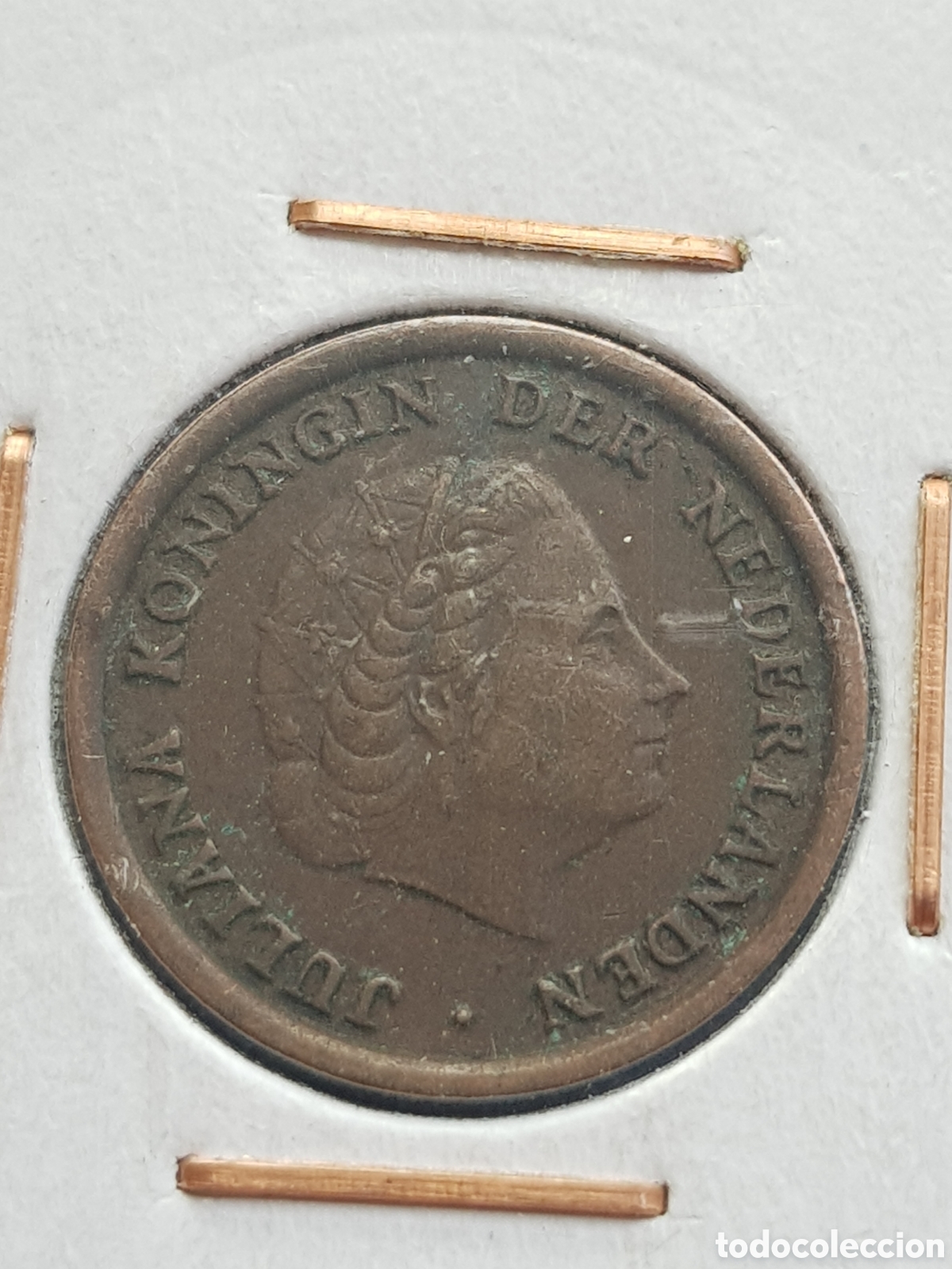Monedas antiguas de Europa: 1 c&eacute;ntimo de Gulden 1957 Holanda Cent - Foto 3