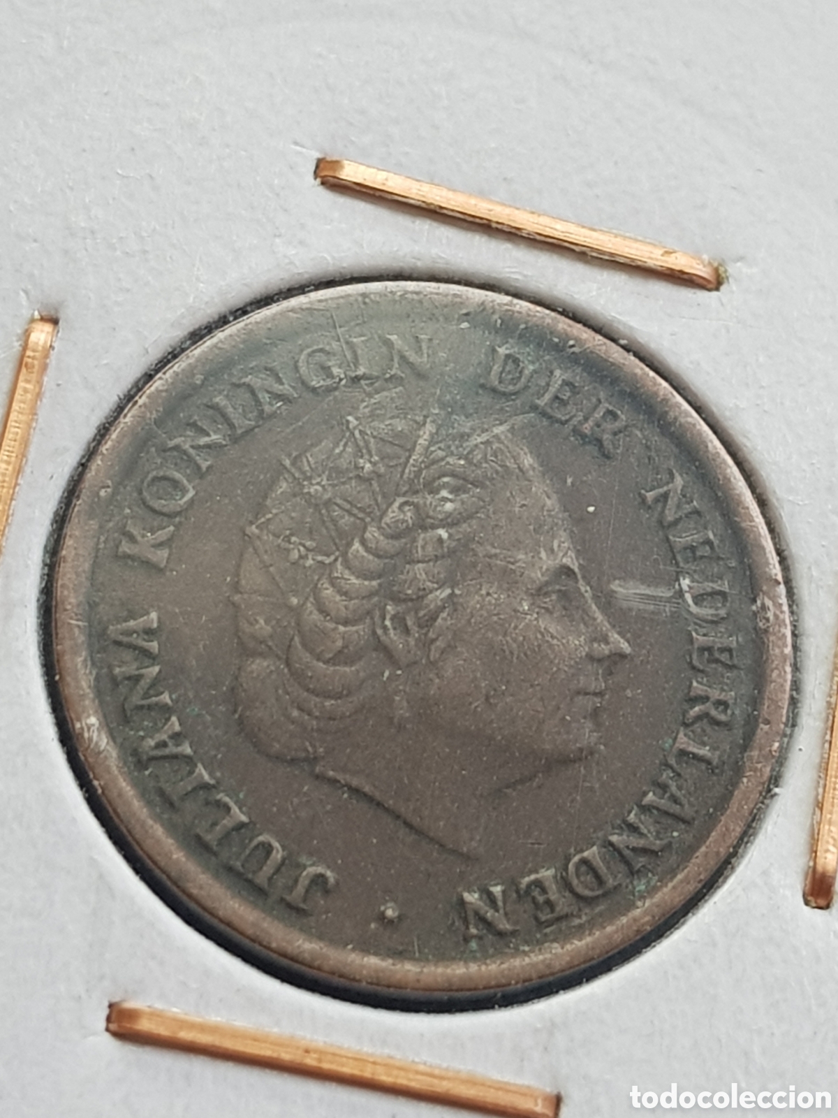 Monedas antiguas de Europa: 1 c&eacute;ntimo de Gulden 1957 Holanda Cent - Foto 4