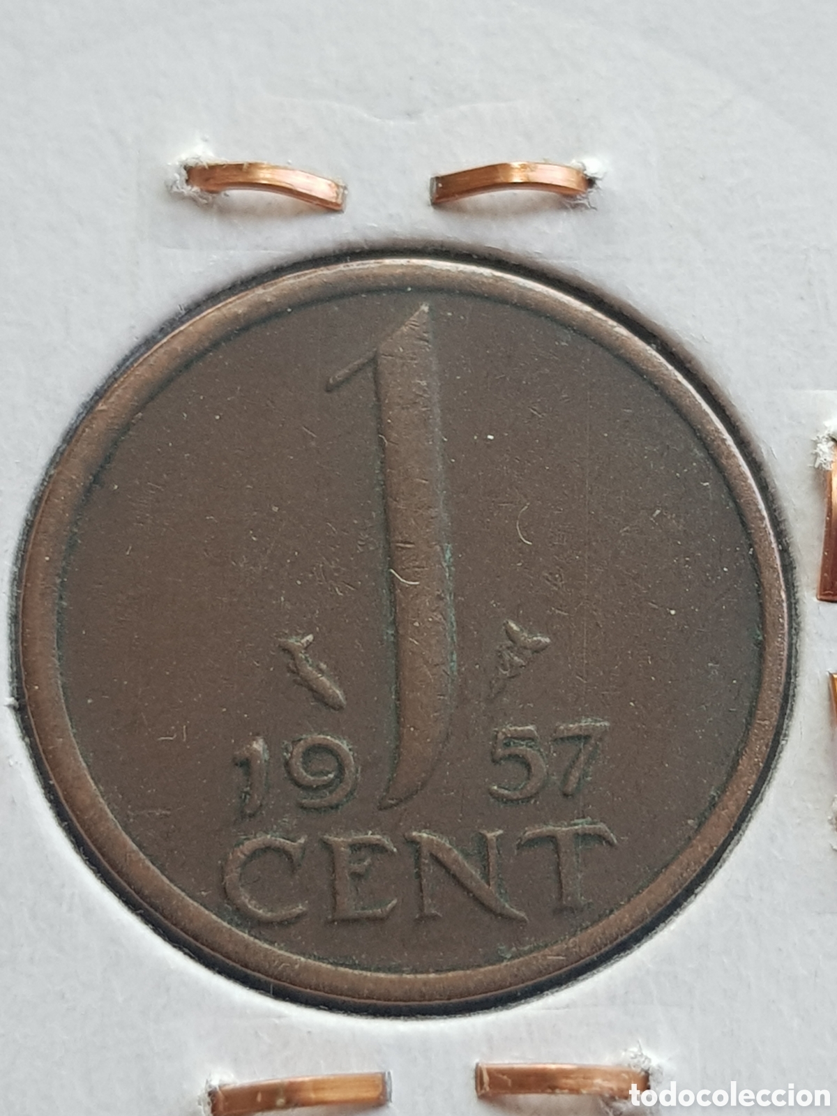 Monedas antiguas de Europa: 1 c&eacute;ntimo de Gulden 1957 Holanda Cent - Foto 1