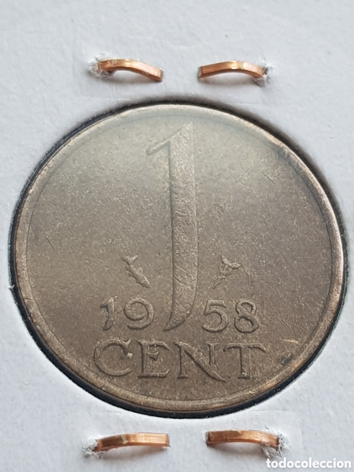 Monedas antiguas de Europa: 1 c&eacute;ntimo de Gulden 1958 Holanda Cent - Foto 2