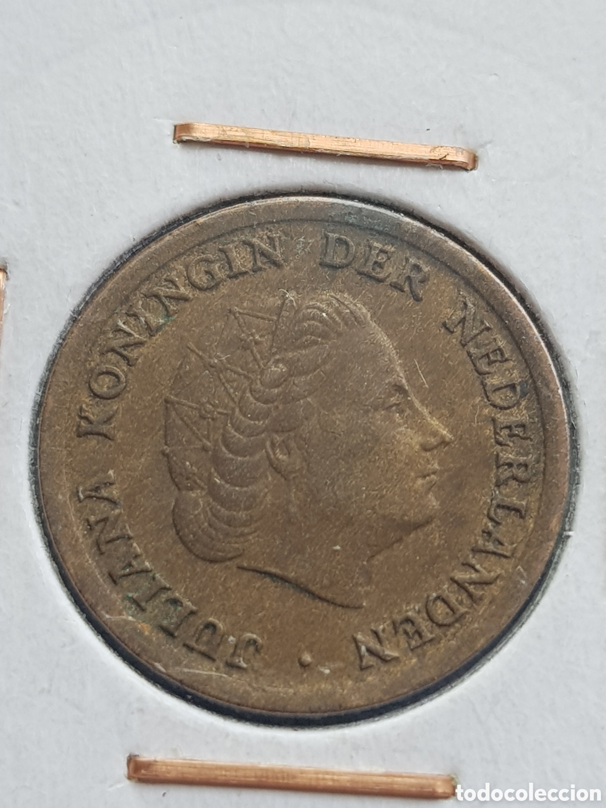 Monedas antiguas de Europa: 1 c&eacute;ntimo de Gulden 1958 Holanda Cent - Foto 3