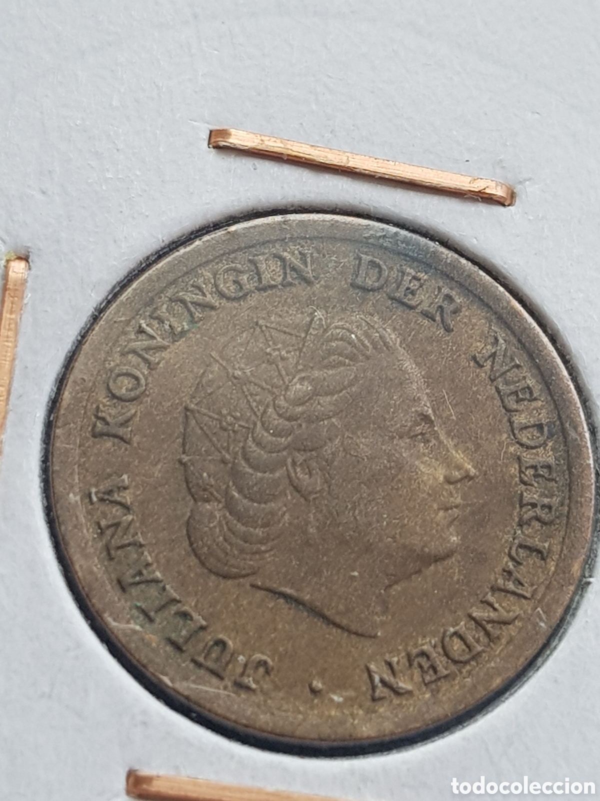 Monedas antiguas de Europa: 1 c&eacute;ntimo de Gulden 1958 Holanda Cent - Foto 4