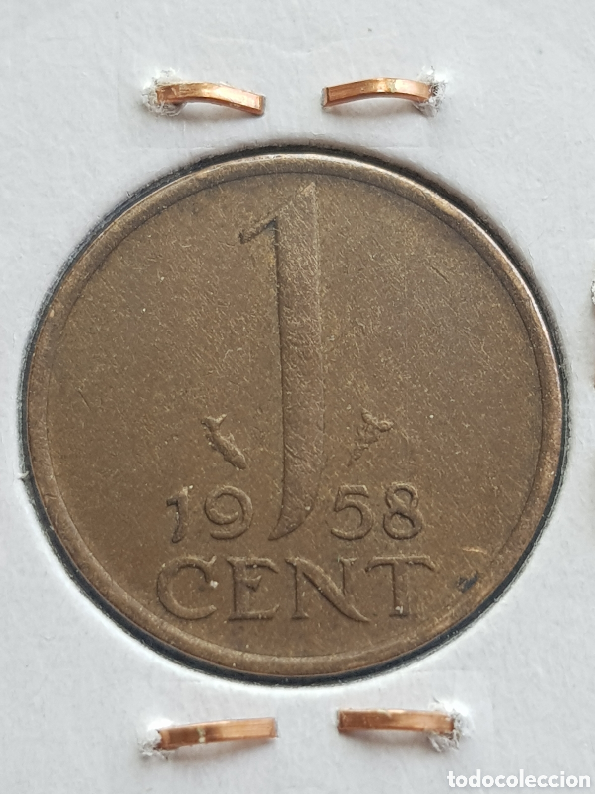 Monedas antiguas de Europa: 1 c&eacute;ntimo de Gulden 1958 Holanda Cent - Foto 1