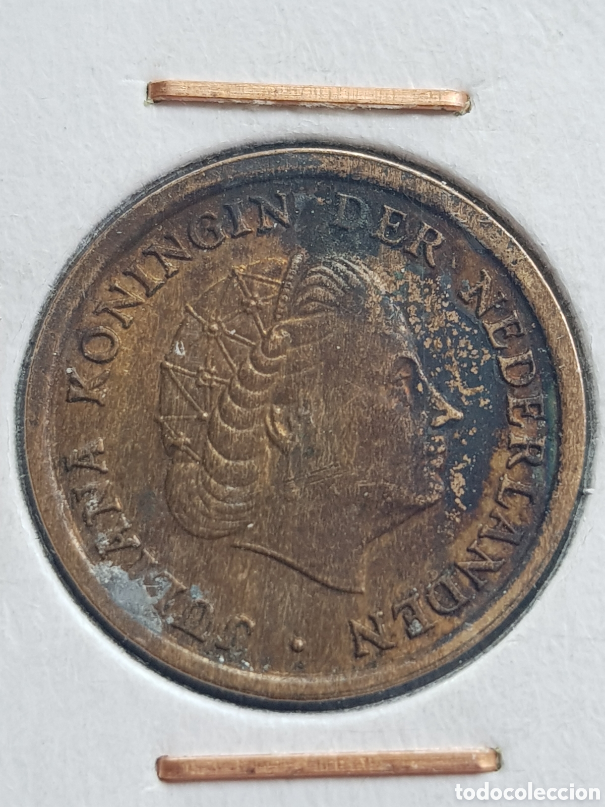 Monedas antiguas de Europa: 1 c&eacute;ntimo de Gulden 1959 Holanda Cent - Foto 2