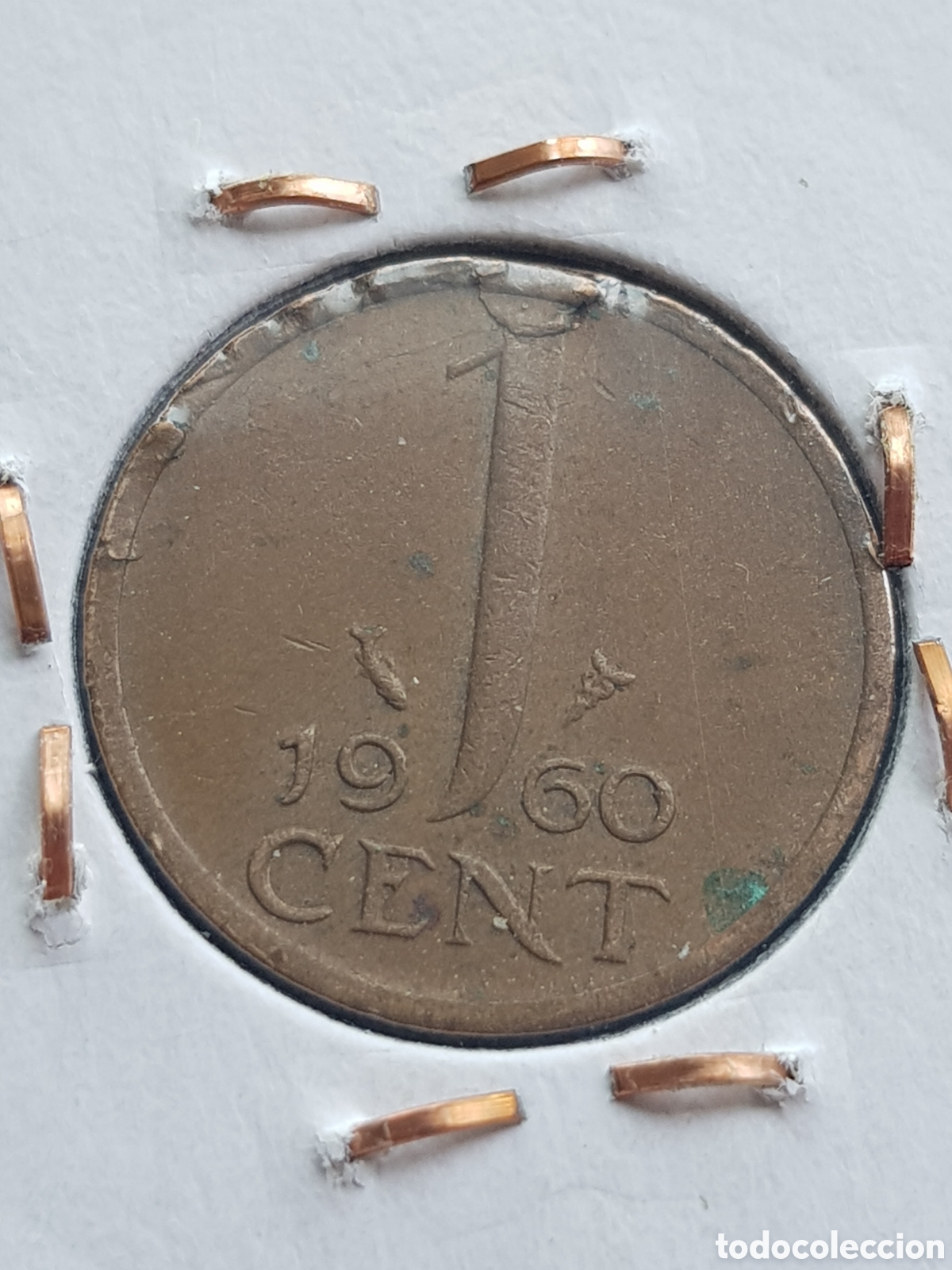 Monedas antiguas de Europa: 1 c&eacute;ntimo de Gulden 1960 Holanda Cent - Foto 2