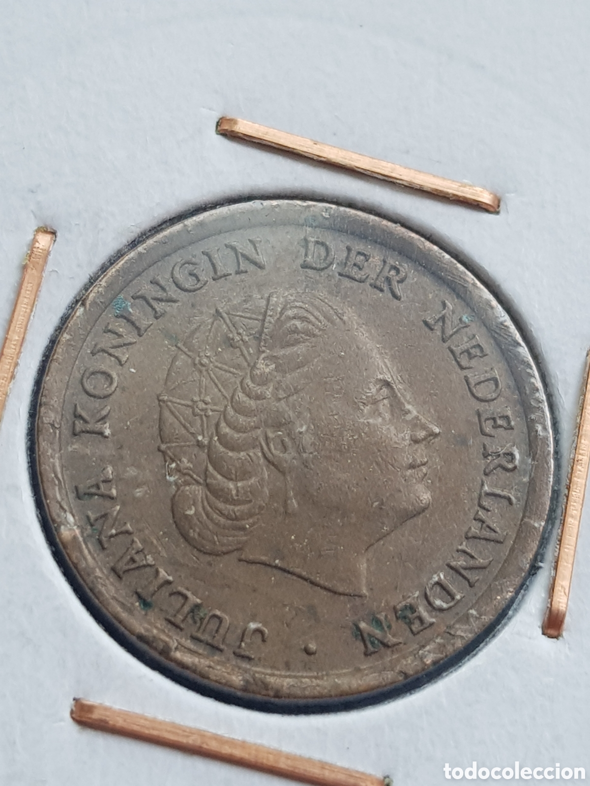 Monedas antiguas de Europa: 1 c&eacute;ntimo de Gulden 1960 Holanda Cent - Foto 4