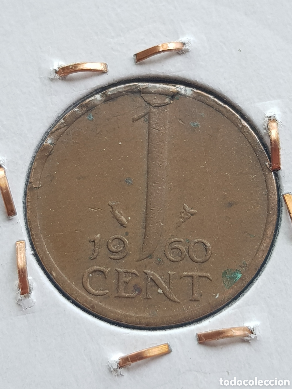 Monedas antiguas de Europa: 1 c&eacute;ntimo de Gulden 1960 Holanda Cent - Foto 1