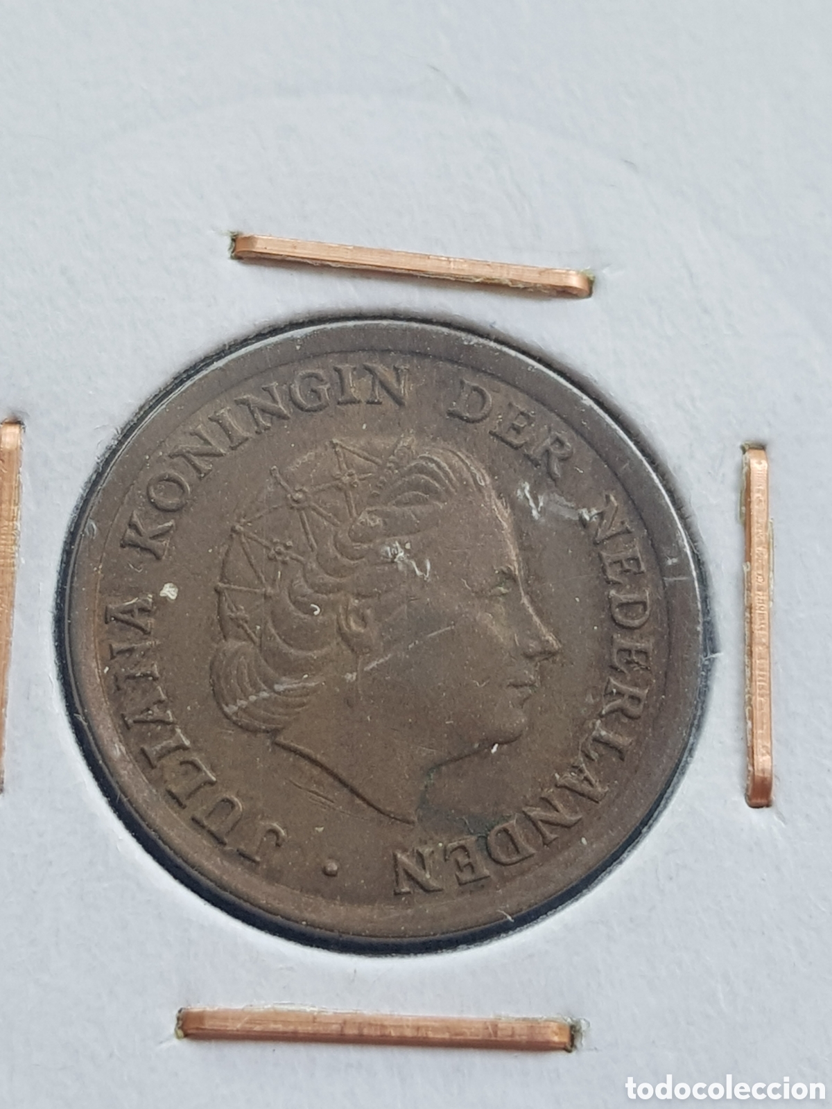 Monedas antiguas de Europa: 1 c&eacute;ntimo de Gulden 1965 Holanda Cent - Foto 3