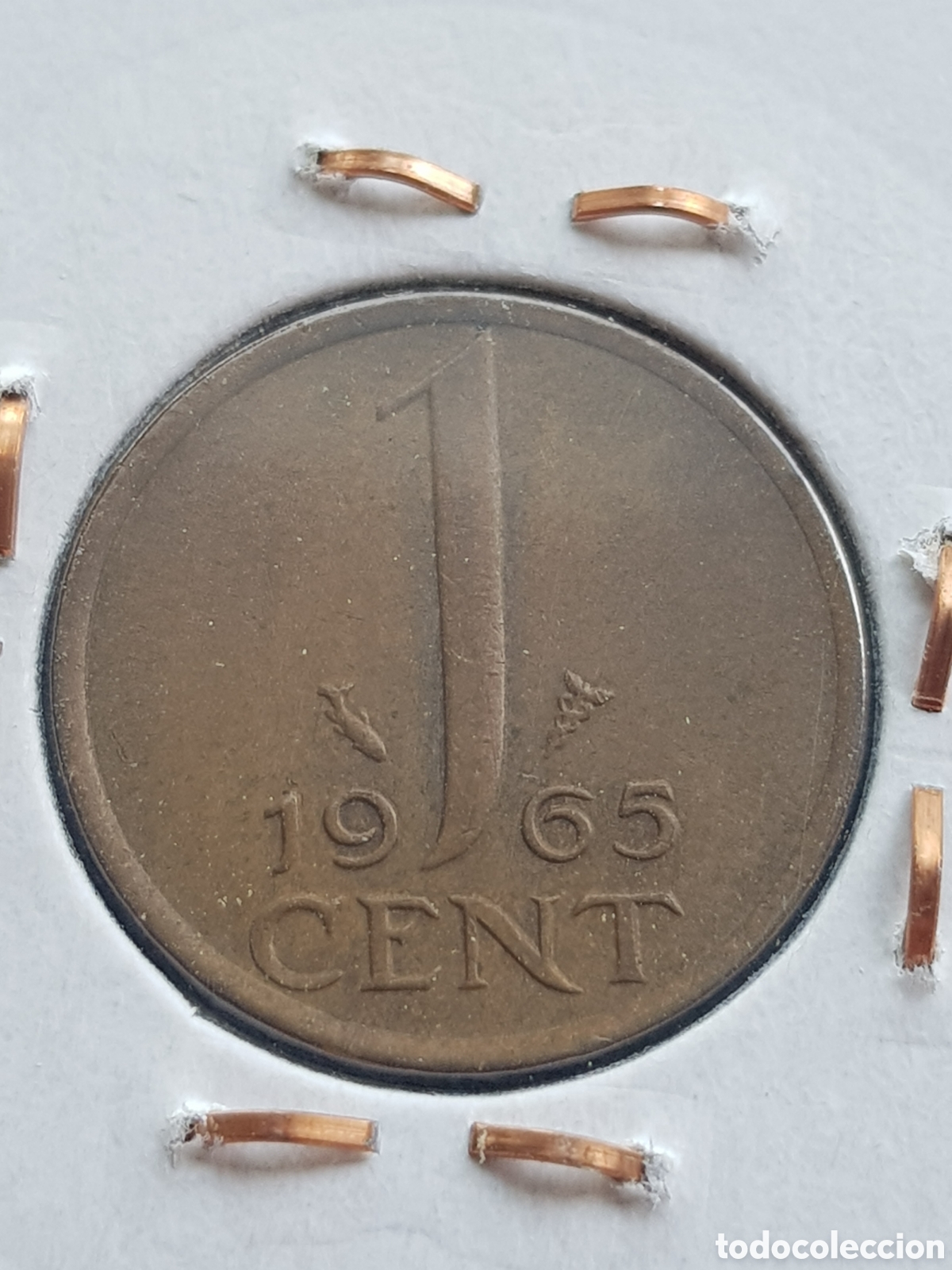 Monedas antiguas de Europa: 1 c&eacute;ntimo de Gulden 1965 Holanda Cent - Foto 1