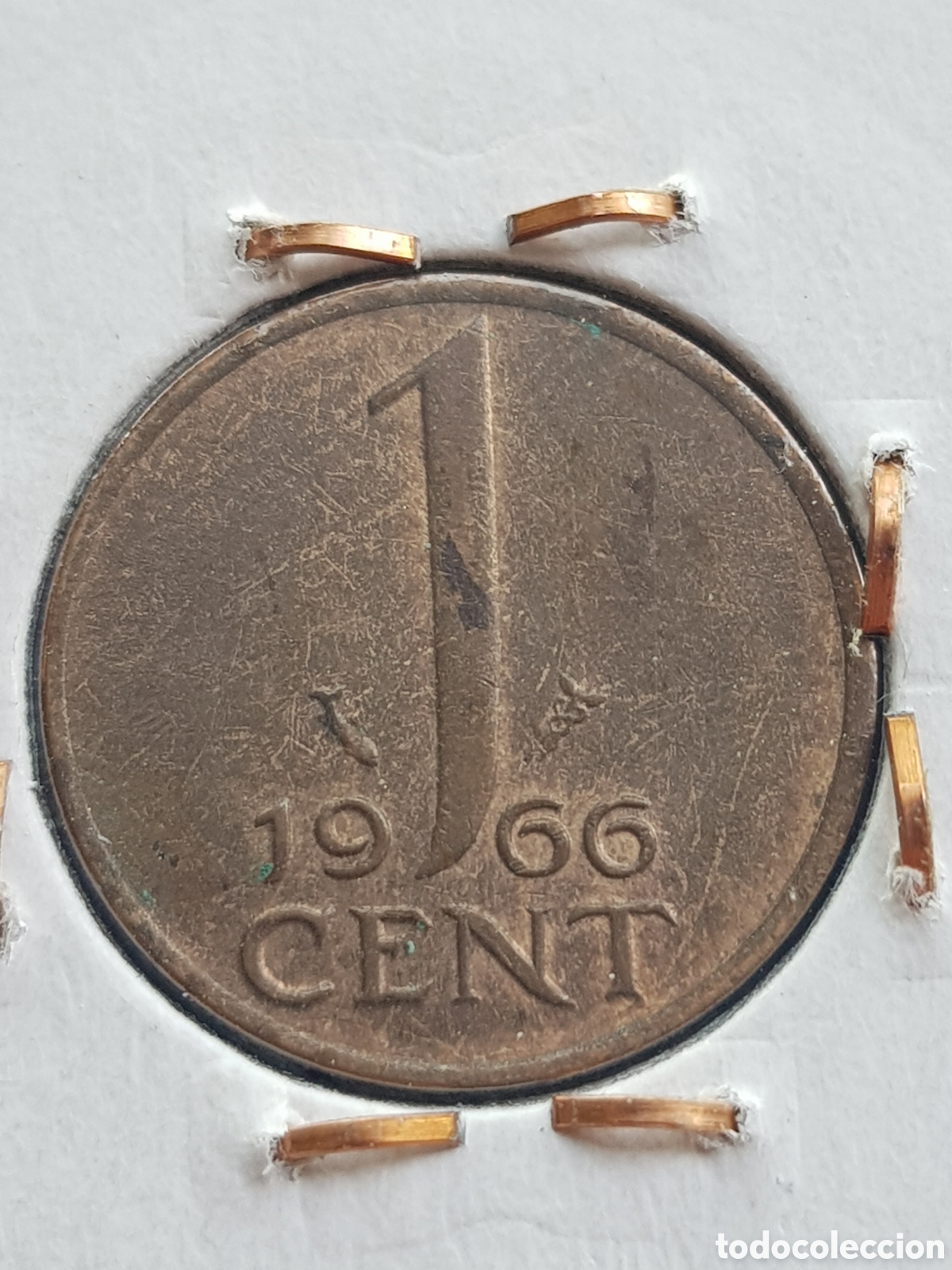 Monedas antiguas de Europa: 1 c&eacute;ntimo de Gulden 1966 Holanda Cent - Foto 1