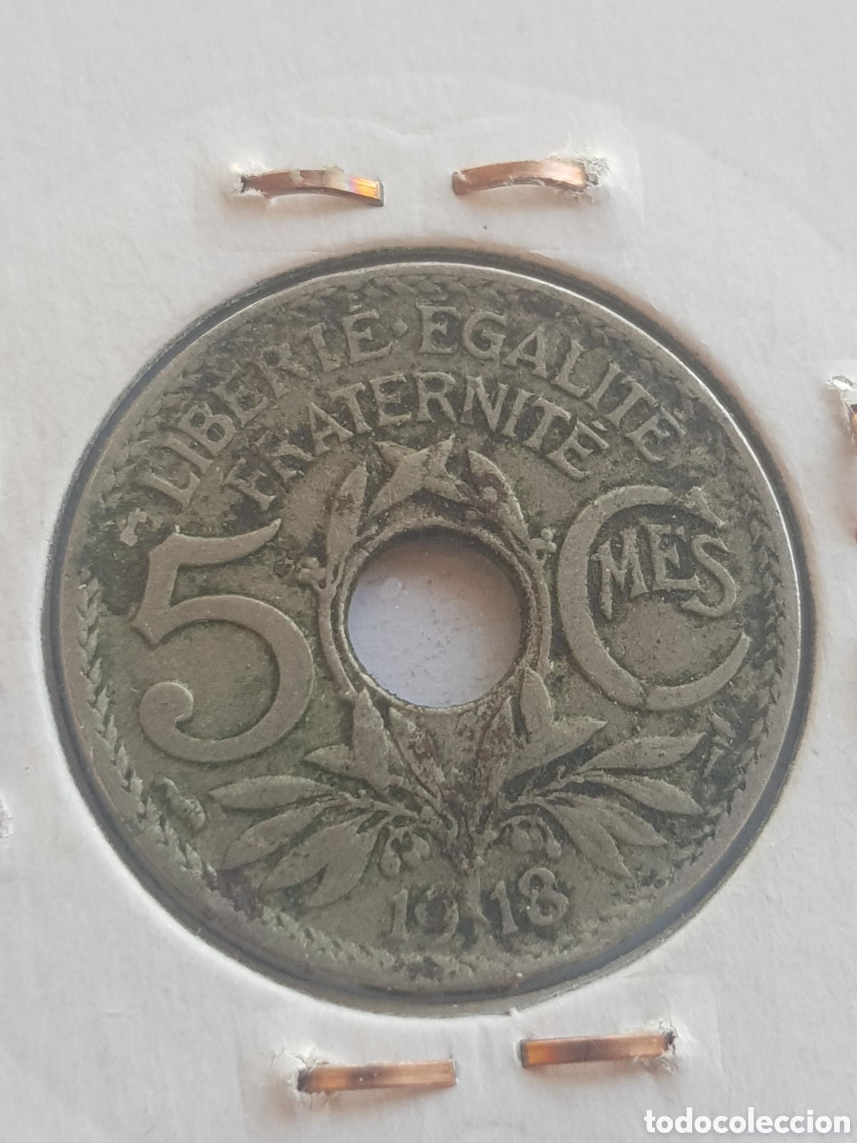 Monedas antiguas de Europa: 5 Centimes 1918 Francia Cinq Centimos - Foto 2