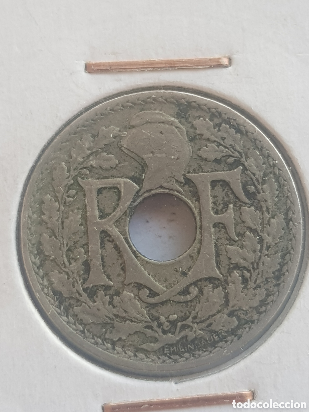 Monedas antiguas de Europa: 5 Centimes 1918 Francia Cinq Centimos - Foto 3