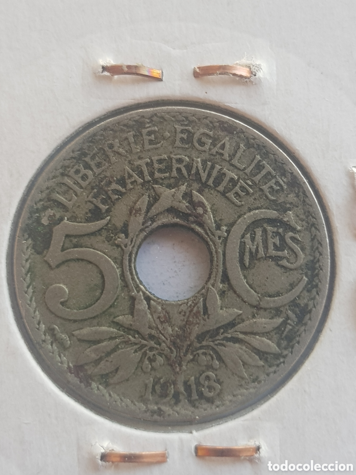 Monedas antiguas de Europa: 5 Centimes 1918 Francia Cinq Centimos - Foto 1