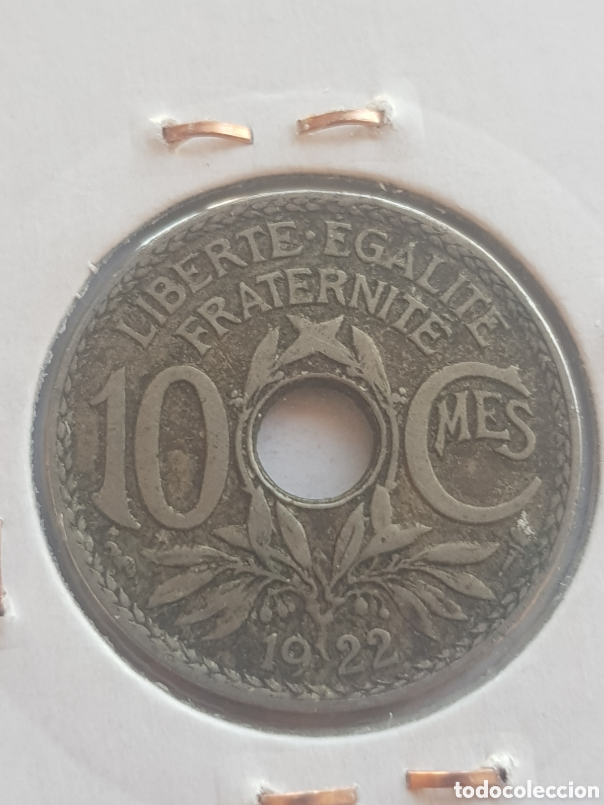 Monedas antiguas de Europa: 10 Centimes 1922 Francia C&eacute;ntimos - Foto 2