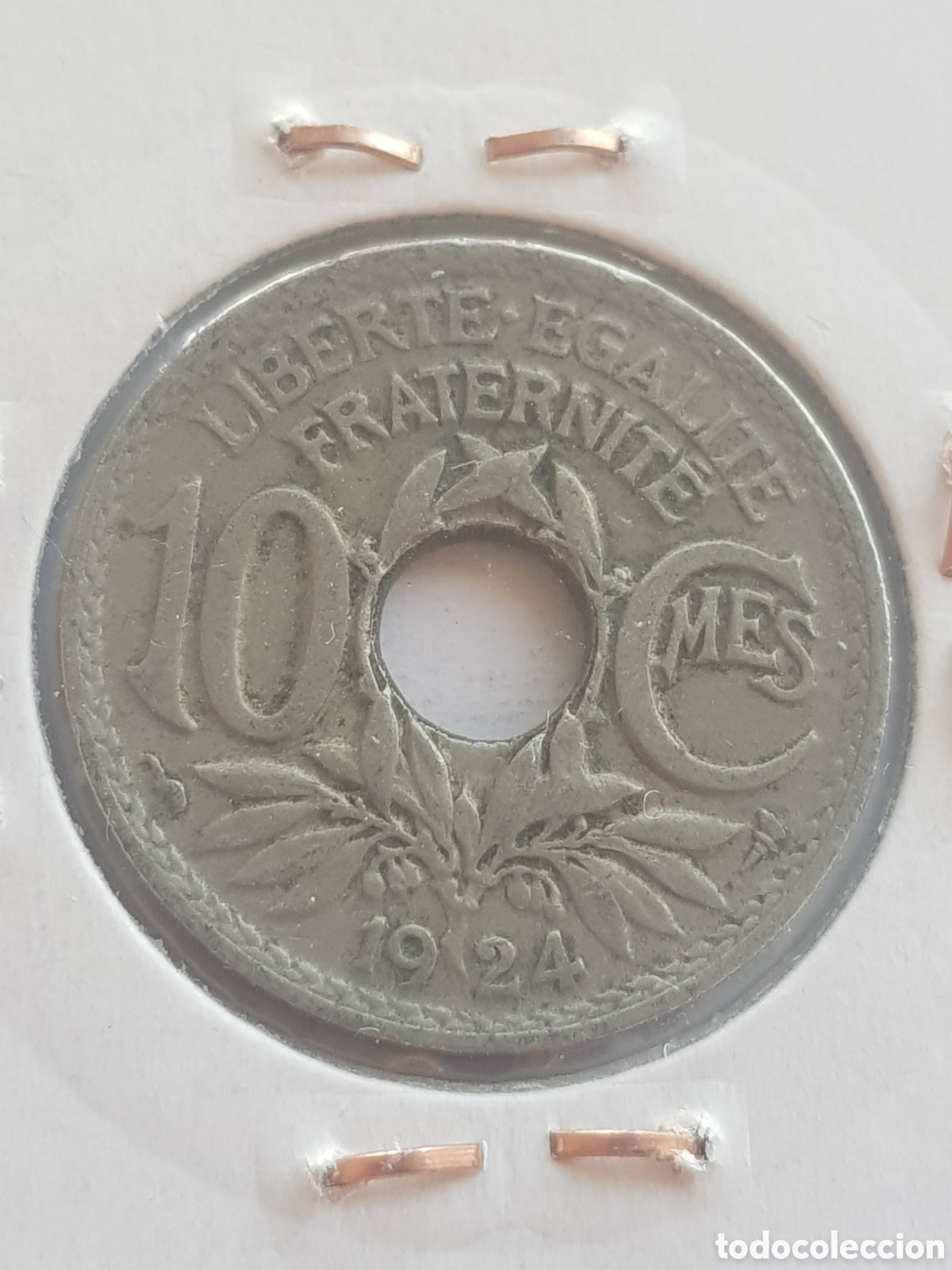 Monedas antiguas de Europa: 10 Centimes 1924 Francia C&eacute;ntimos - Foto 2
