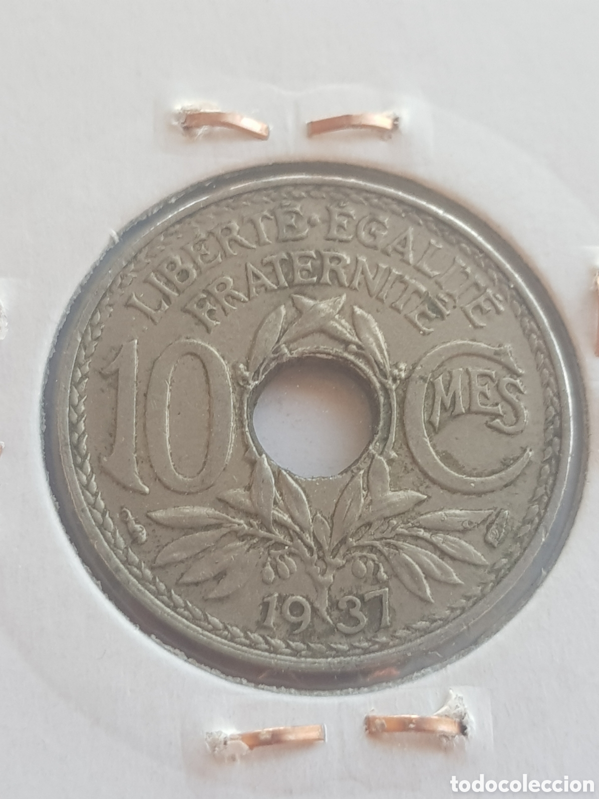 Monedas antiguas de Europa: 10 Centimes 1937 Francia C&eacute;ntimos - Foto 2