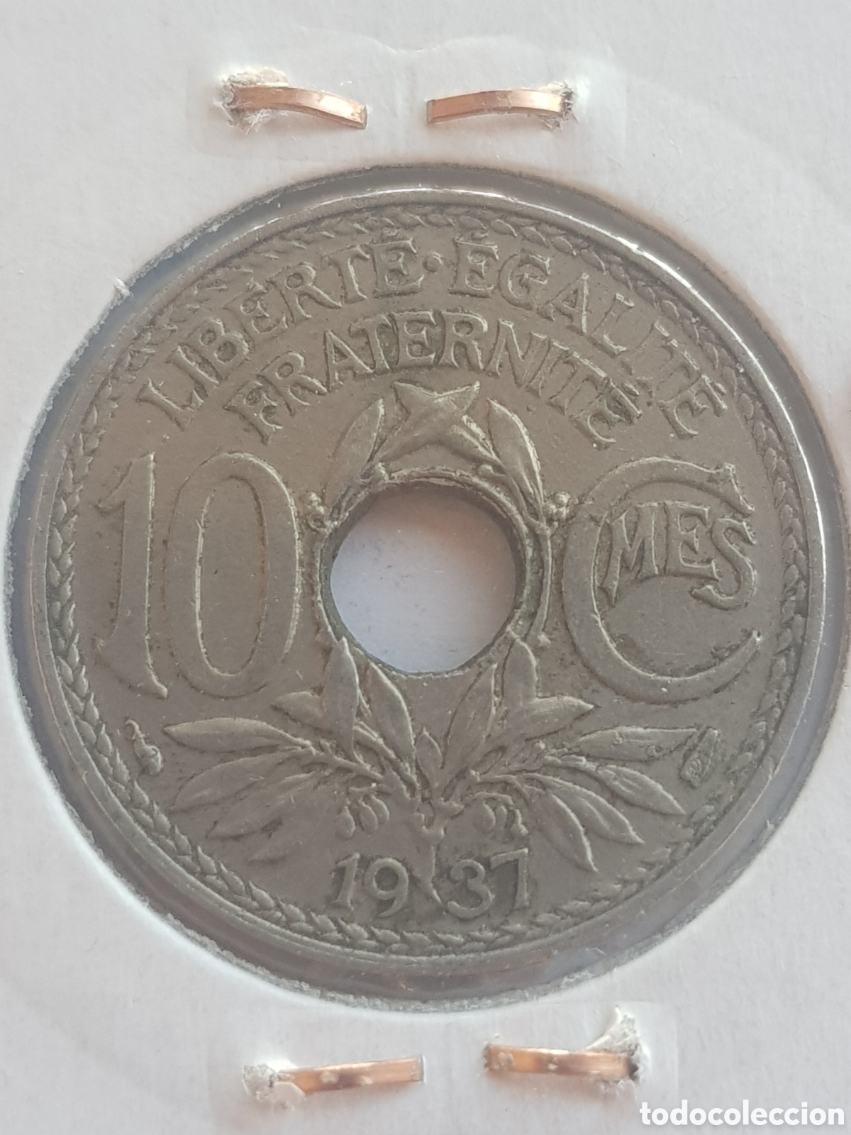 Monedas antiguas de Europa: 10 Centimes 1937 Francia C&eacute;ntimos - Foto 1
