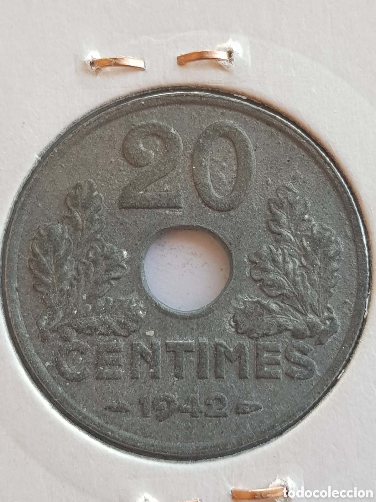Monedas antiguas de Europa: 20 Centimes 1942 Francia C&eacute;ntimos - Foto 1