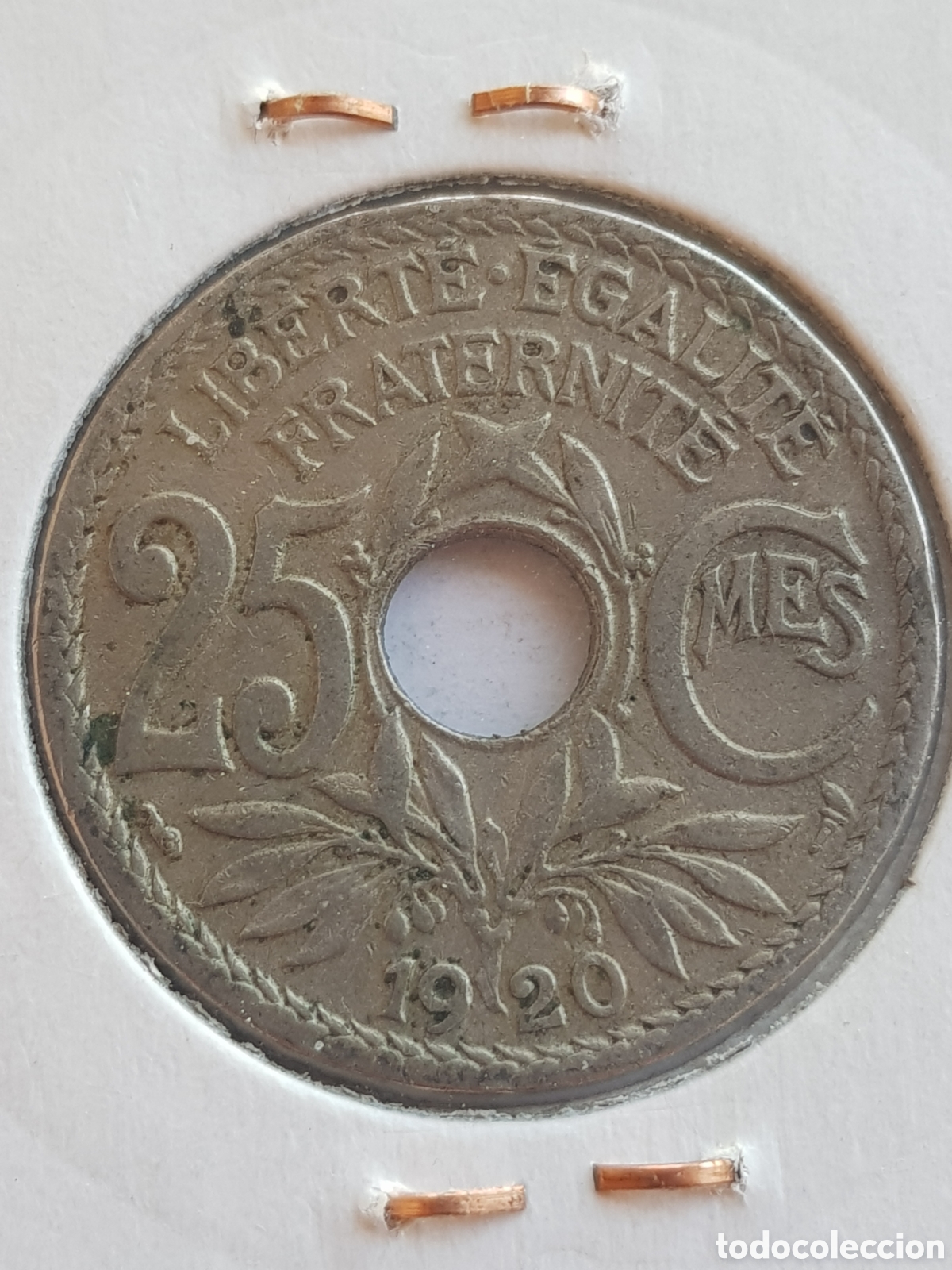 Monedas antiguas de Europa: 25 Centimes 1920 Francia C&eacute;ntimos - Foto 1
