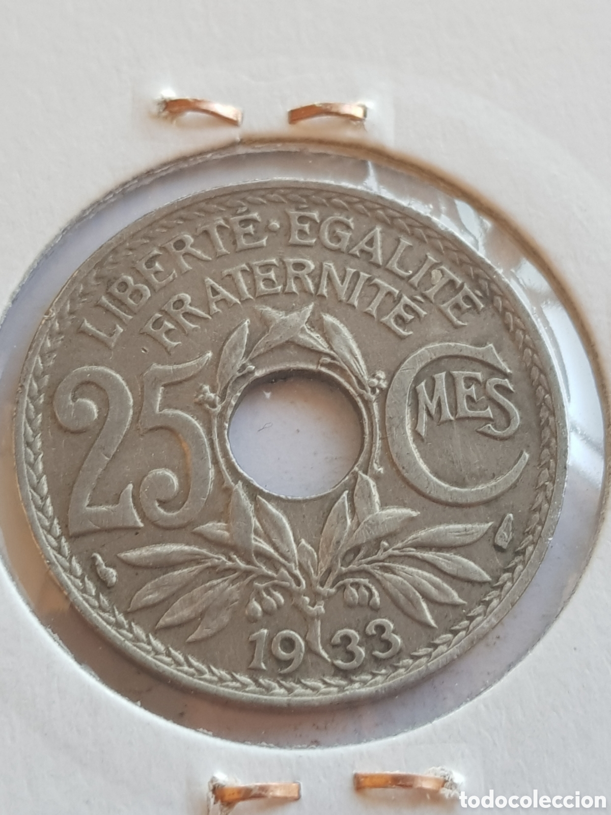 Monedas antiguas de Europa: 25 Centimes 1933 Francia C&eacute;ntimos - Foto 2