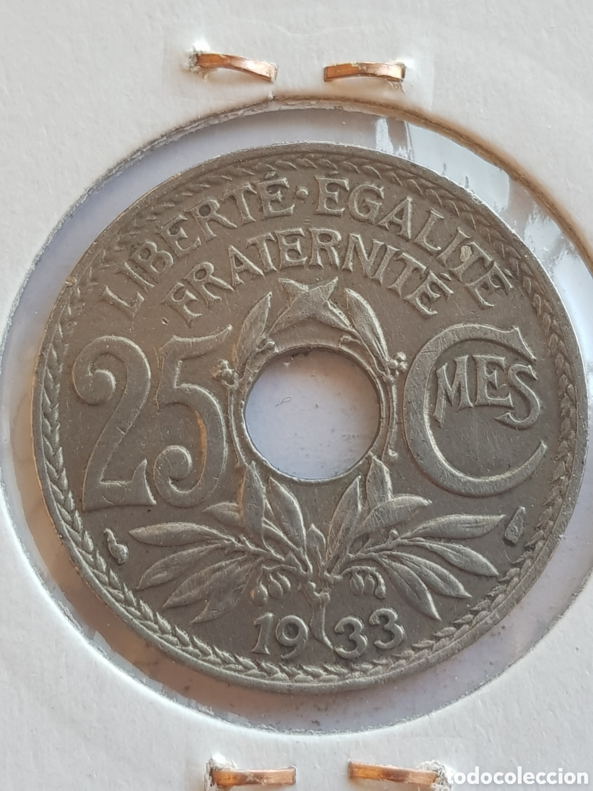 Monedas antiguas de Europa: 25 Centimes 1933 Francia C&eacute;ntimos - Foto 1