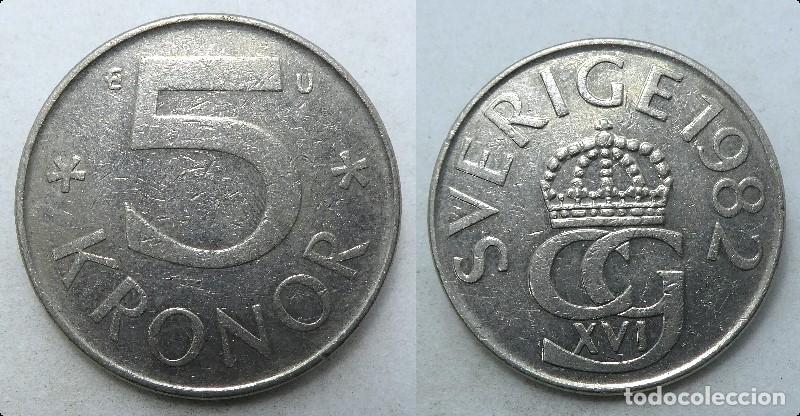 Monedas antiguas de Europa: MONEDA DE SUECIA 5 CORONAS 1982 - Foto 1