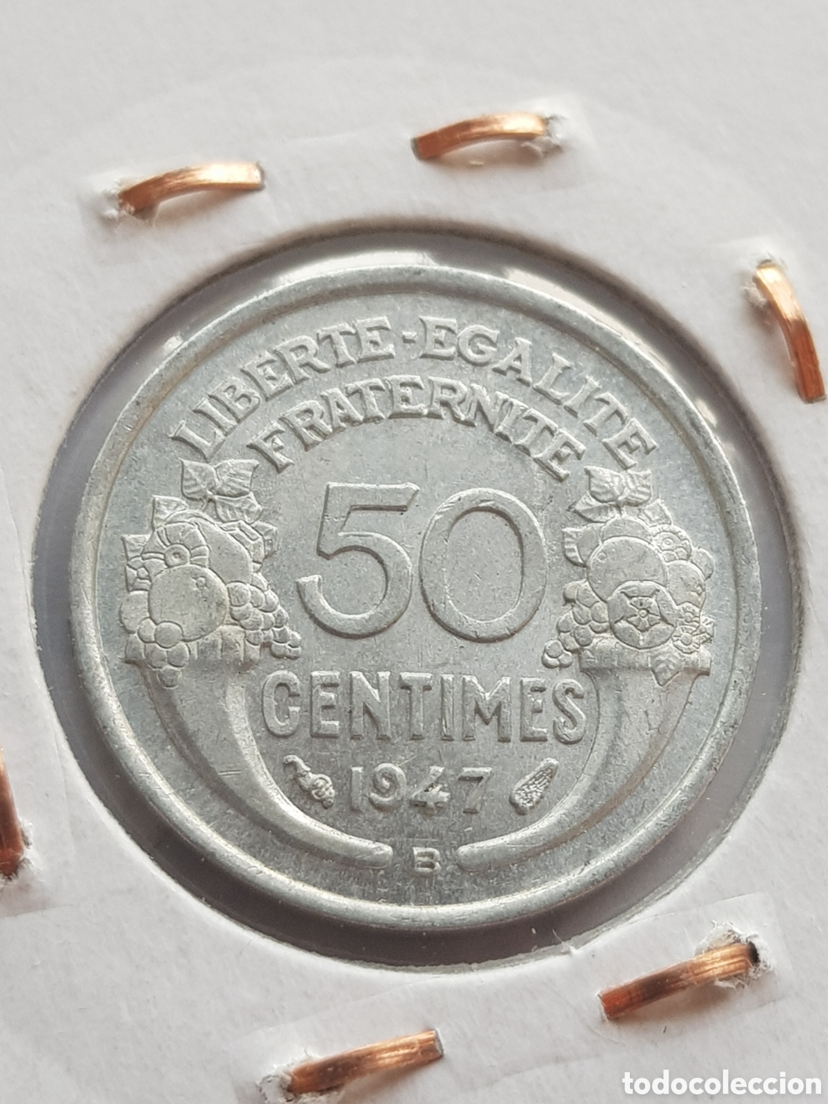 Monedas antiguas de Europa: 50 Centimes Francia 1947 B Centimos - Foto 2