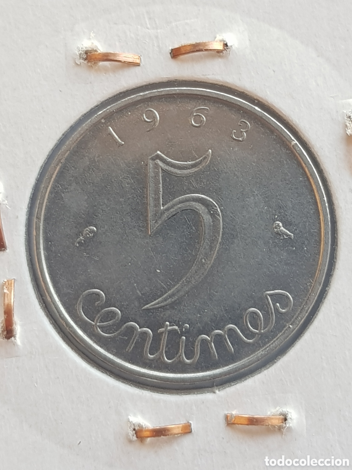 Monedas antiguas de Europa: 5 Centimes 1963 Francia C&eacute;ntimos - Foto 1