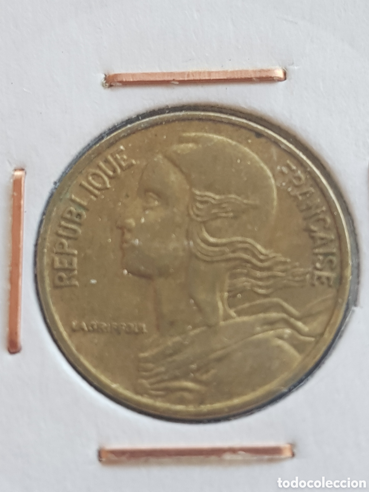 Monedas antiguas de Europa: 5 Centimes 1966 Francia C&eacute;ntimos - Foto 2