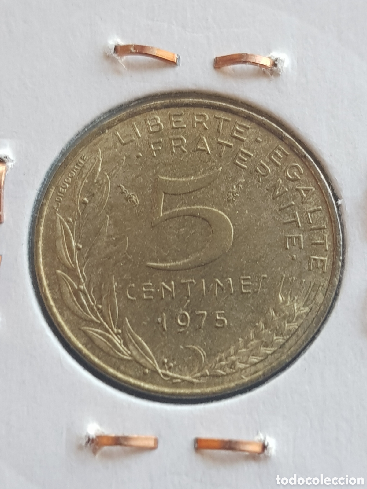 Monedas antiguas de Europa: 5 Centimes 1975 Francia C&eacute;ntimos - Foto 1