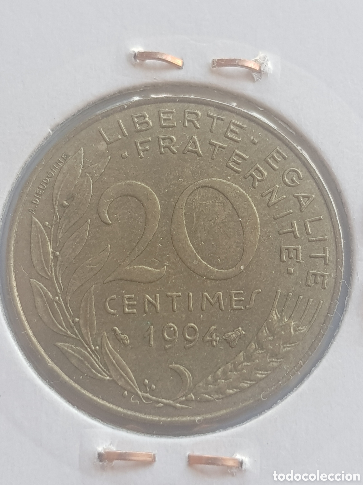 Monedas antiguas de Europa: 20 Centimes 1994 Francia C&eacute;ntimos - Foto 1