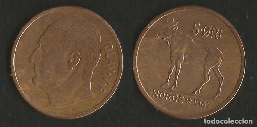 Monedas antiguas de Europa: NORUEGA - 5 ORE - 1962 - BRONCE - E.B.C. - Foto 1