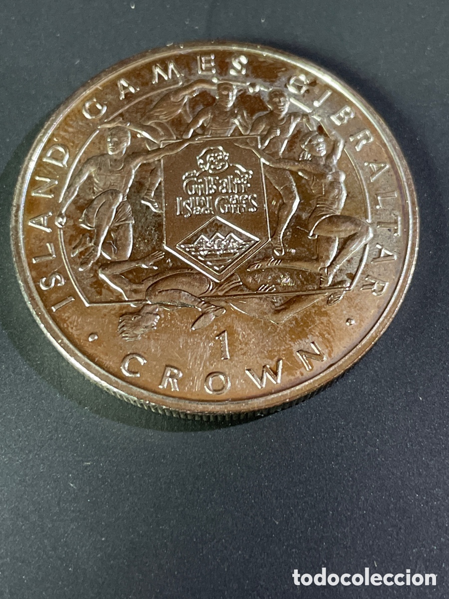 Monedas antiguas de Europa: Moneda Gibraltar 1 crown - Foto 1
