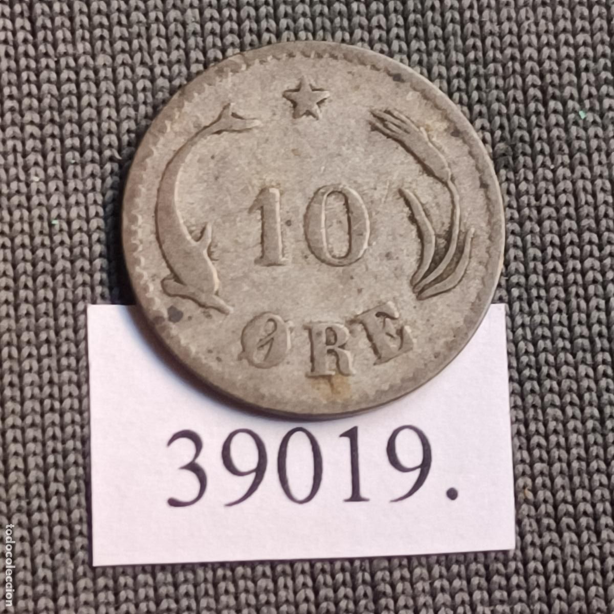 Monedas antiguas de Europa: Dinamarca 10 ore 1875, plata - Foto 2