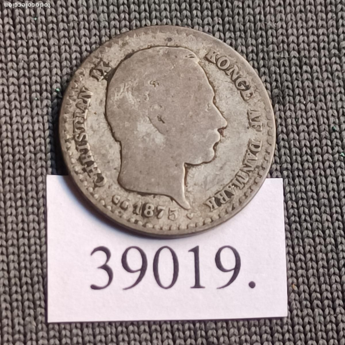 Monedas antiguas de Europa: Dinamarca 10 ore 1875, plata - Foto 1