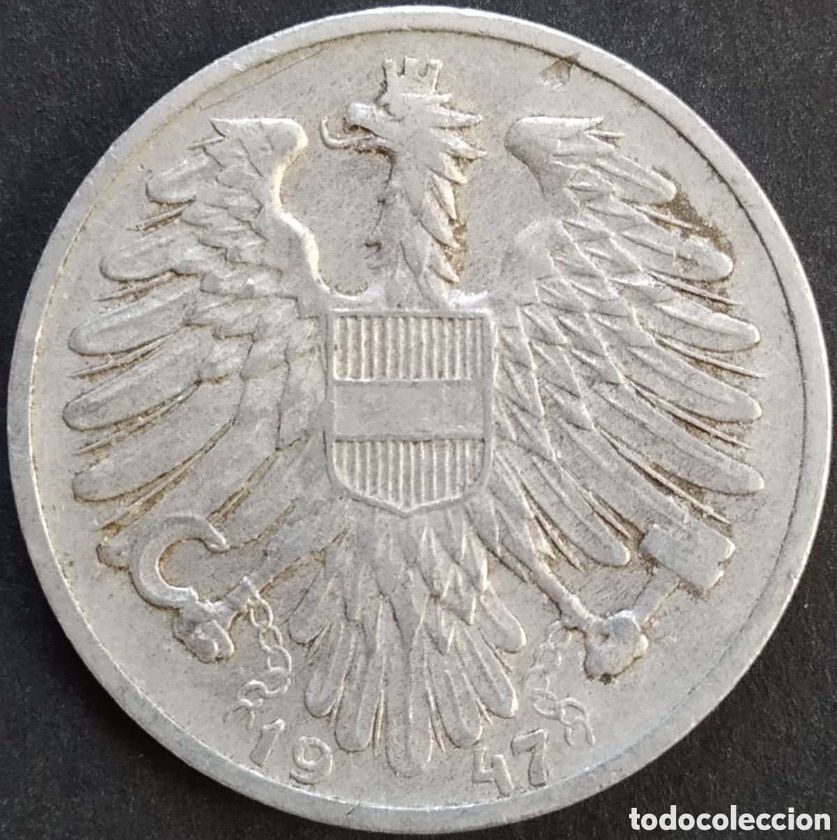 Monedas antiguas de Europa: MONEDA - AUSTRIA 1 CHEL&Iacute;N 1947 - Foto 2