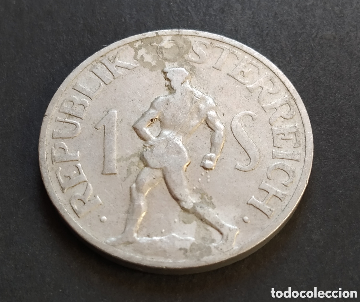 Monedas antiguas de Europa: MONEDA - AUSTRIA 1 CHEL&Iacute;N 1947 - Foto 3