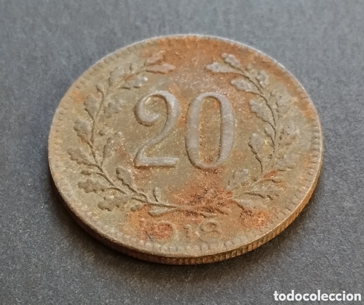 Monedas antiguas de Europa: MONEDA - AUSTRIA 20 HELLERS 1918 - Foto 3