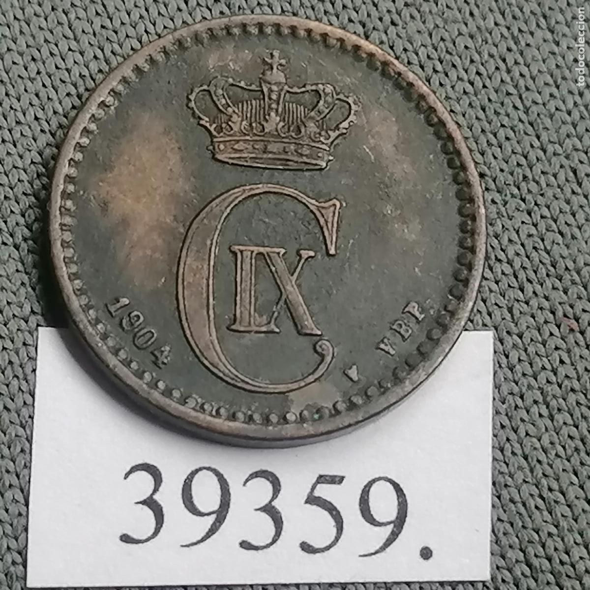 Monedas antiguas de Europa: Dinamarca 1 ore 1904 - Foto 2