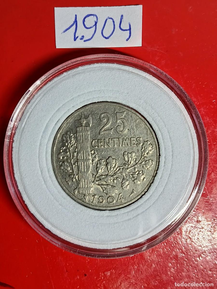 Monedas antiguas de Europa: 25 CENTIMOS DE 1904 FRANCIA - Foto 2