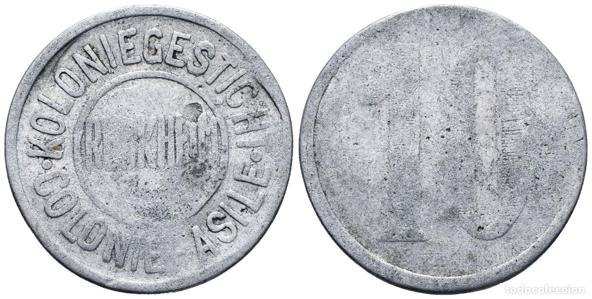 Alte M&uuml;nzen aus Europa: *** ESCASOS 10 CENTIMES DE B&Eacute;LGICA, RECKHEIM (1920-1940) FICHA DE PRISI&Oacute;N ***