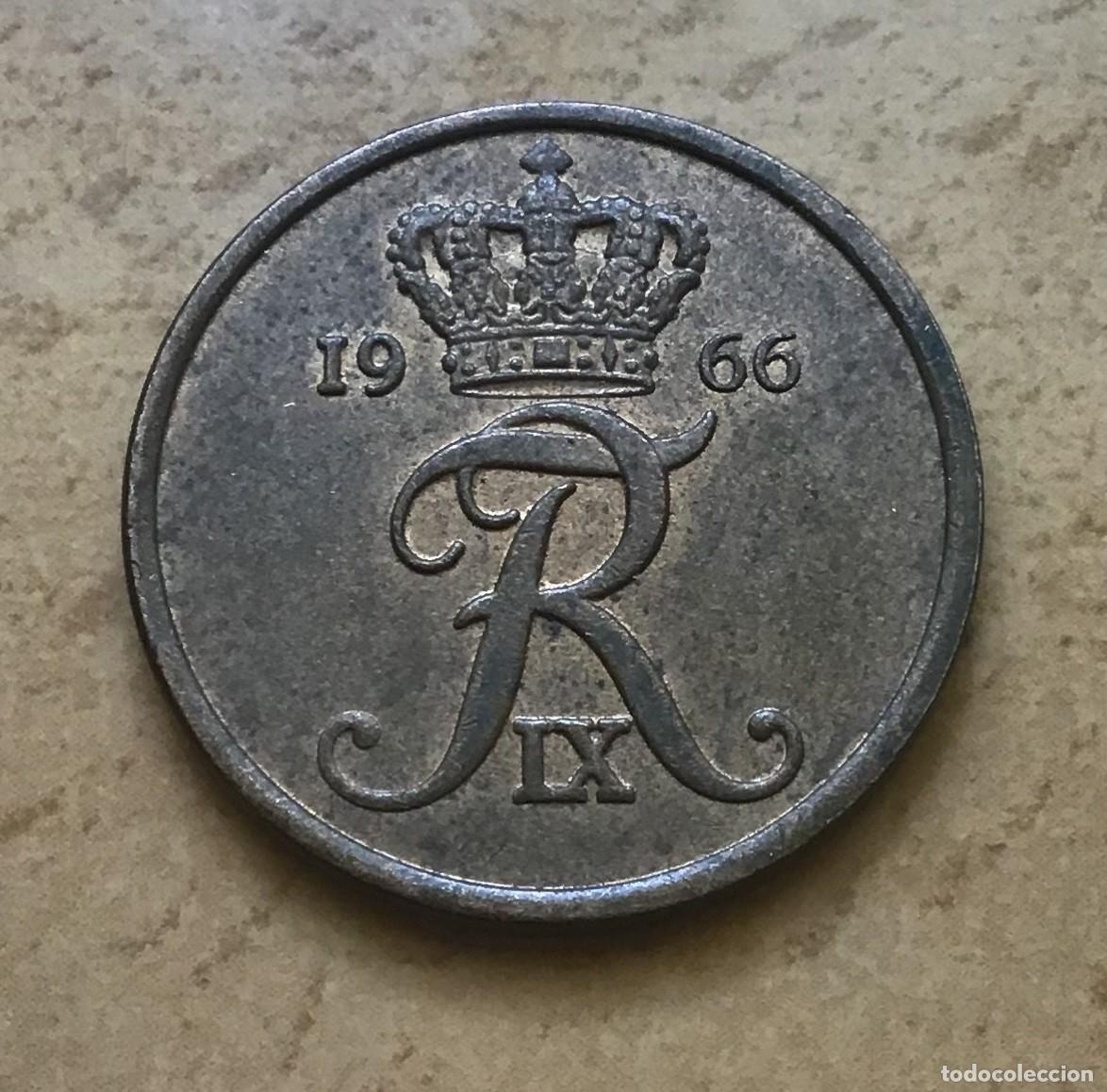 Monedas antiguas de Europa: 5 ore de Dinamarca. A&ntilde;o 1966 - Foto 2
